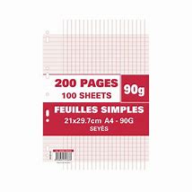 [5283001501706] Copies simples grands carreaux (200 pages perforées)